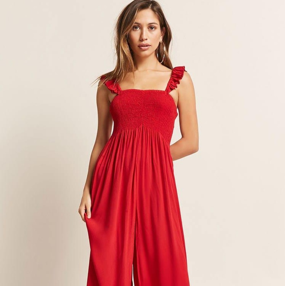 BoHo Me Smocked Wide Leg Jumpsuit
